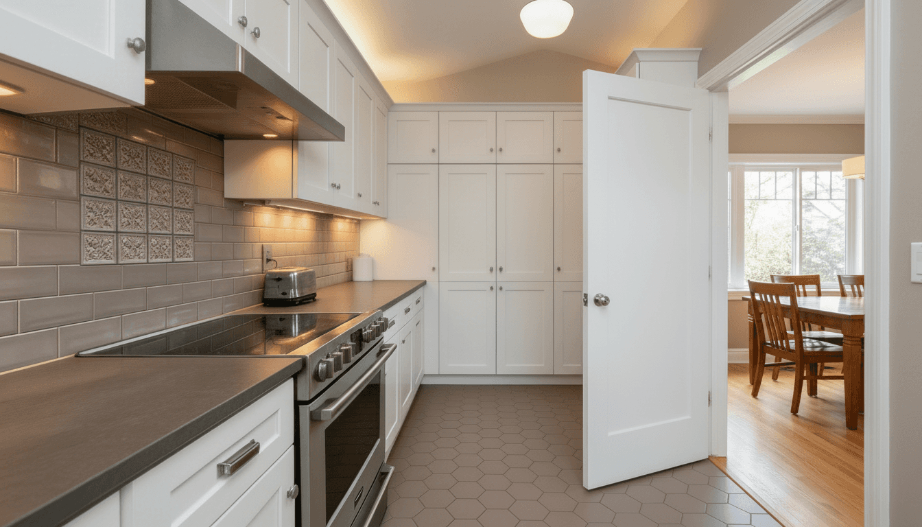 kitchen with door opened