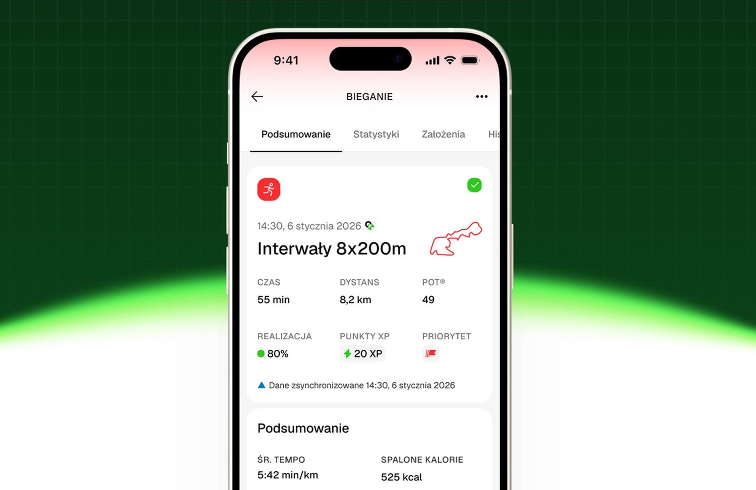 aplikacja treningowa triathlon Trenago interwały bieganie analiza treningu