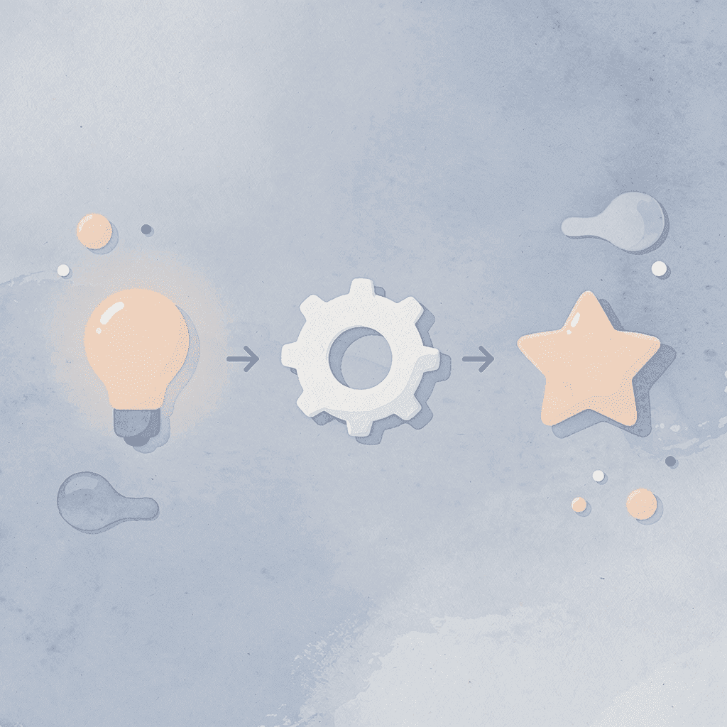 Three icons showing progression from reading to questioning to insights