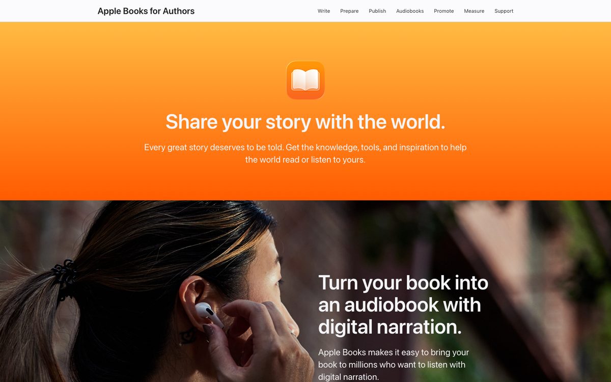 The Apple Books for Authors home page