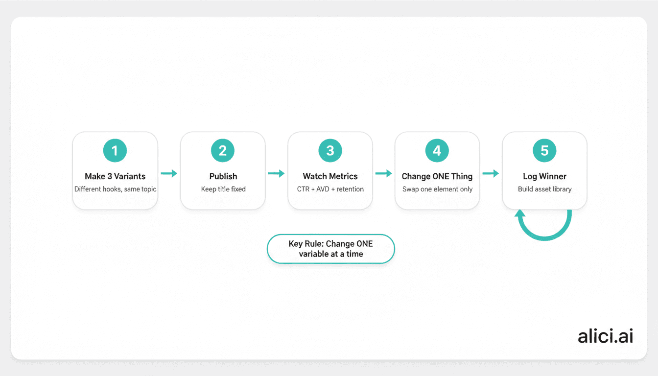 The 3-Variant Loop: Make variants, publish, watch metrics, change one variable