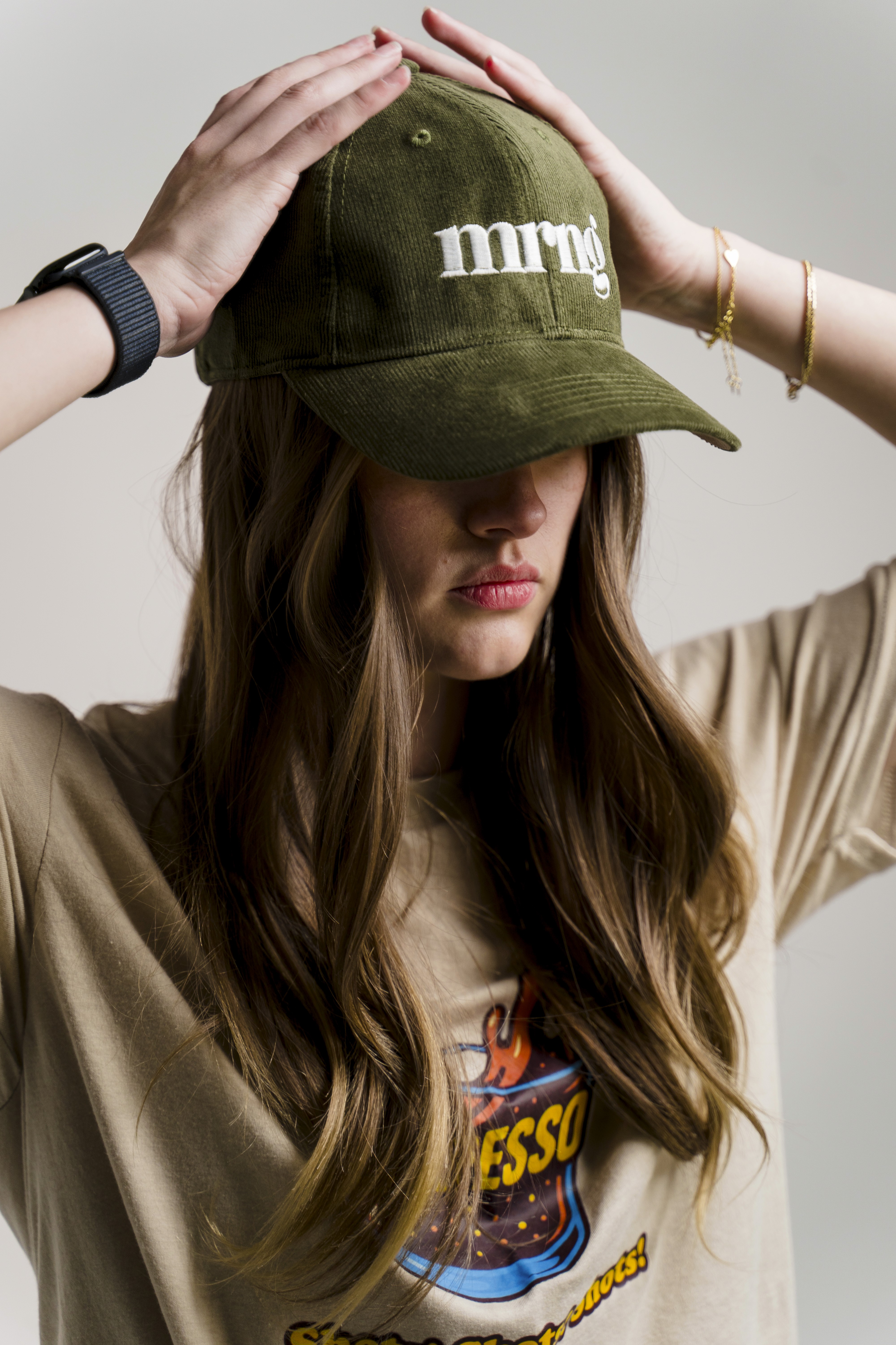 a woman with flowers