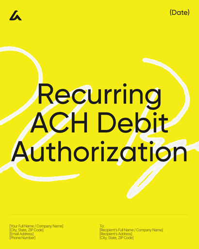 Recurring ACH Debit Authorization