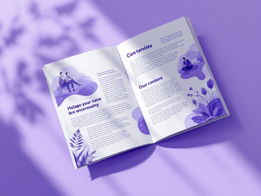 Open book with illustrations and text