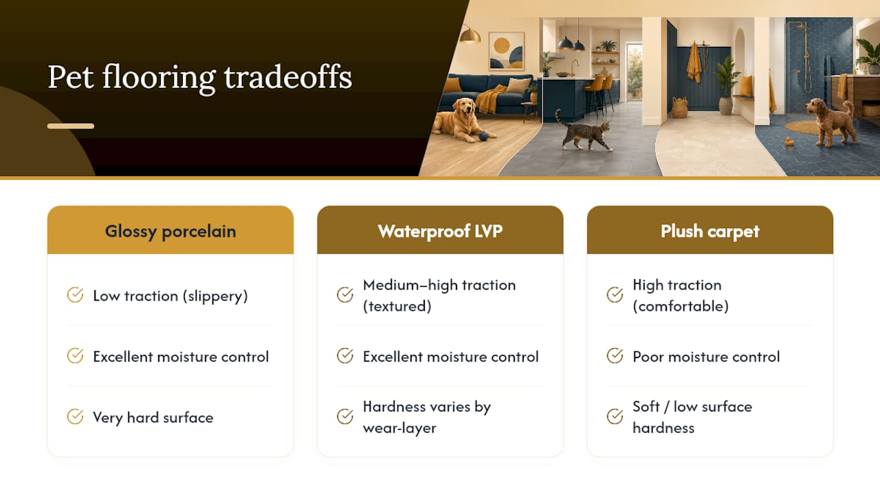 Comparison of three pet flooring priorities