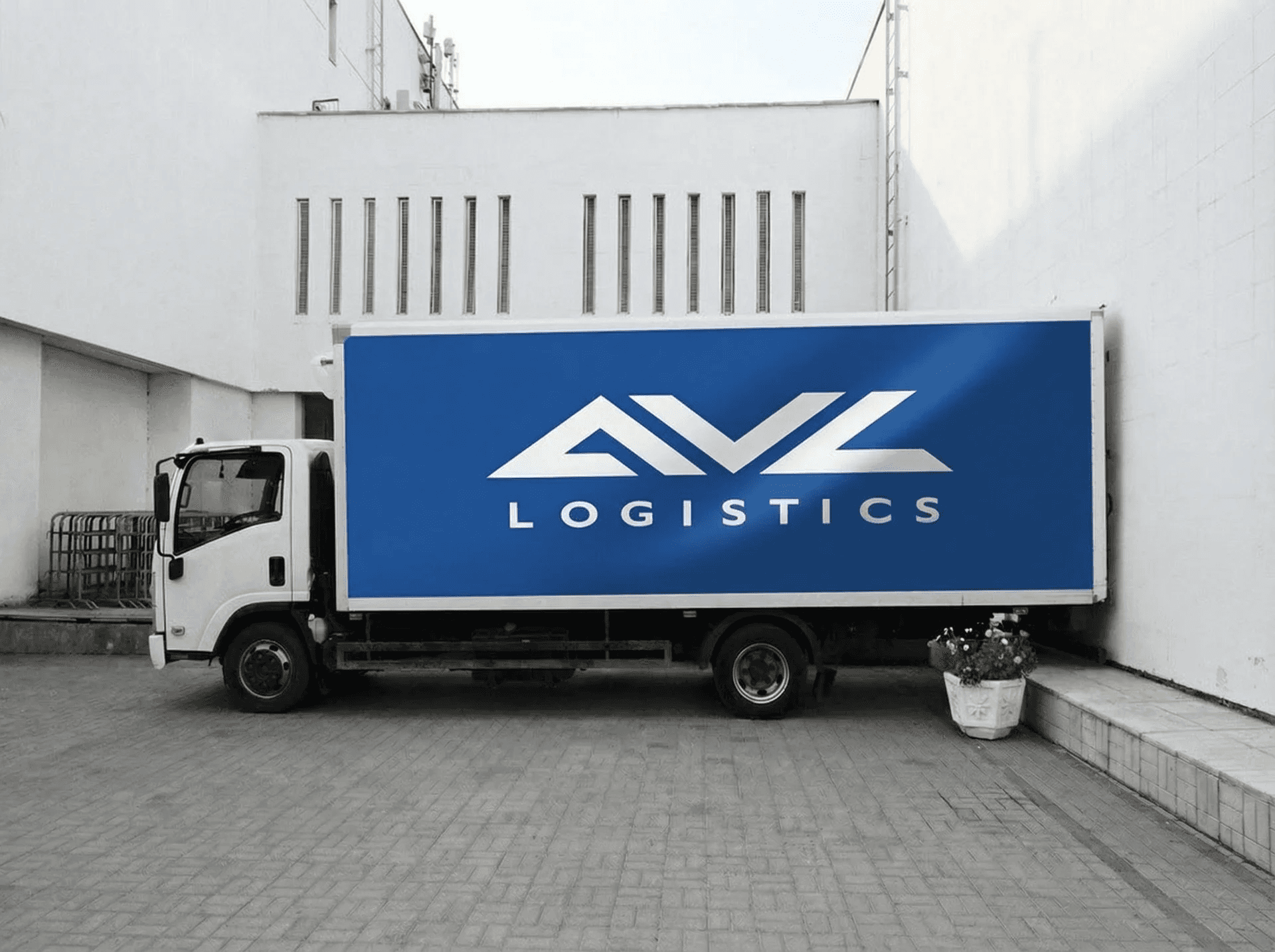 White Refrigerated truck parked