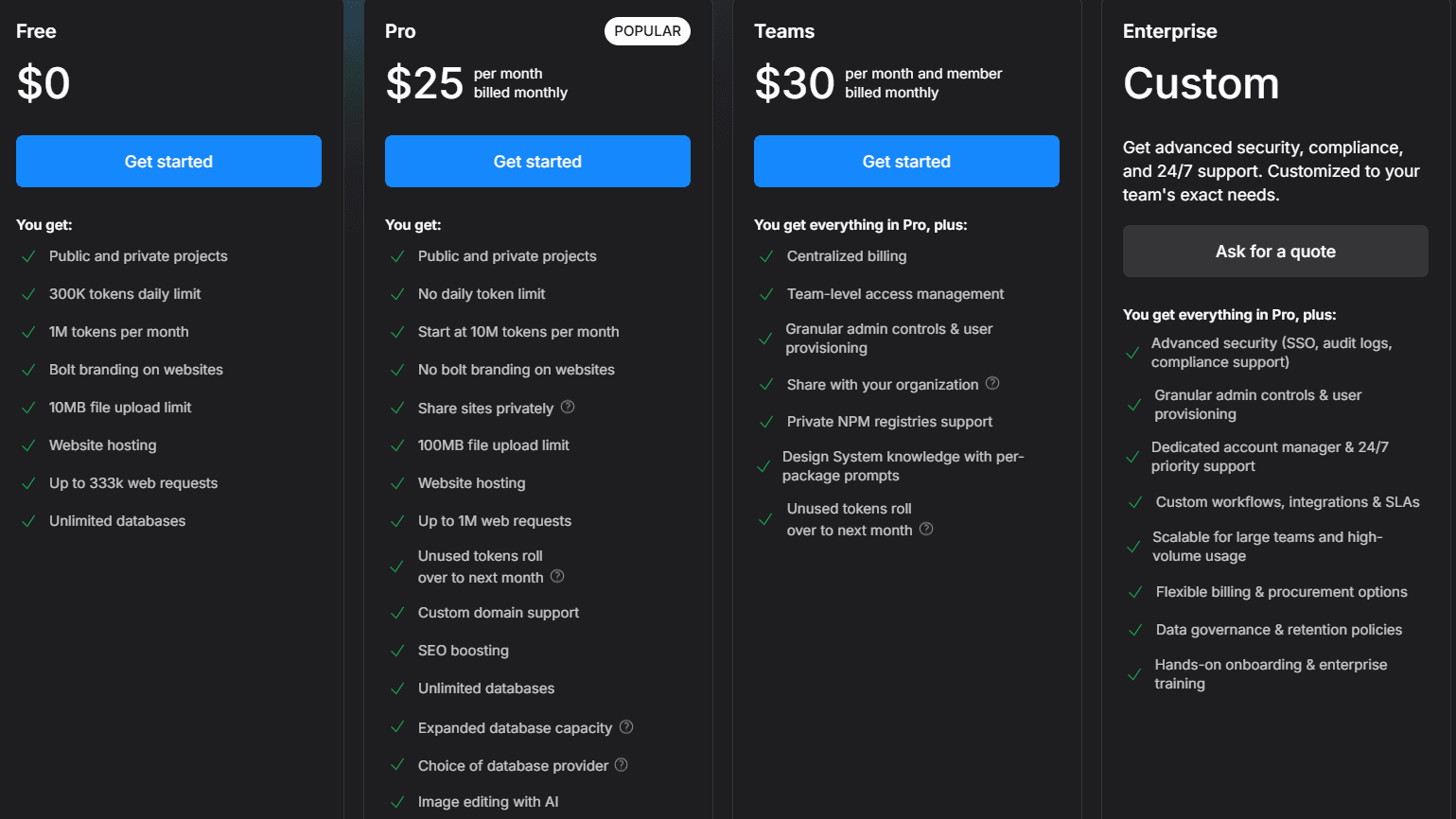 Bolt.new Pricing & Plans