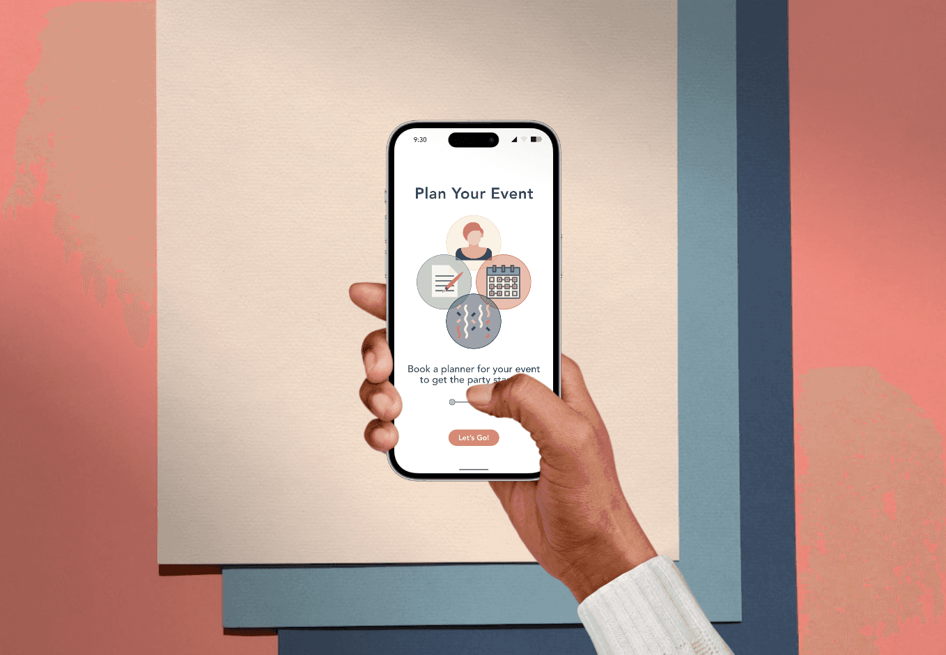 The Vision Mobile Mock-Up on Paper Background