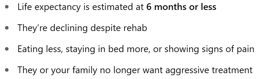 When to Consider Hospice or Palliative Care: