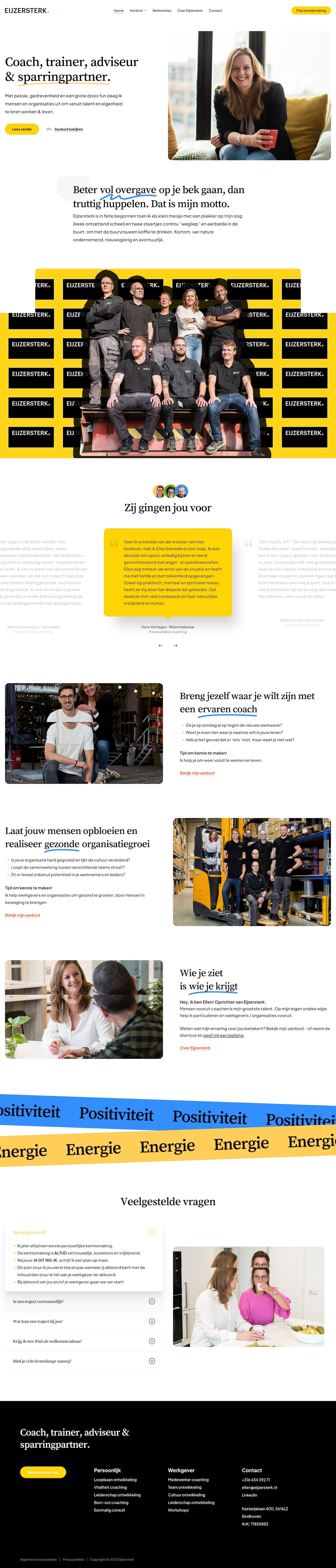 Eijzersterk website homepage - No Boring Brands