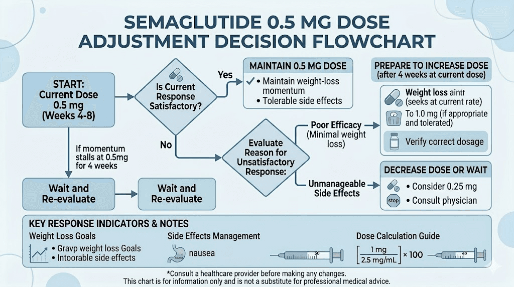 When to adjust semaglutide dose from 0.5 mg decision guide