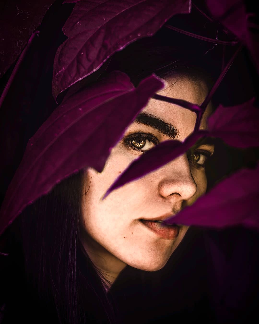 a woman with flowers