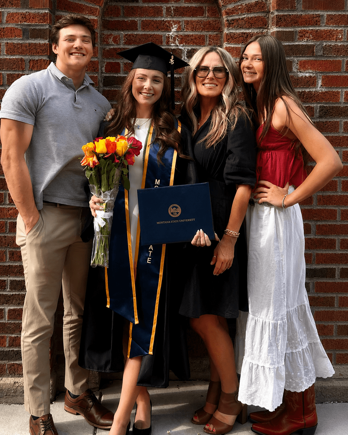 scholar recipient graduate and family