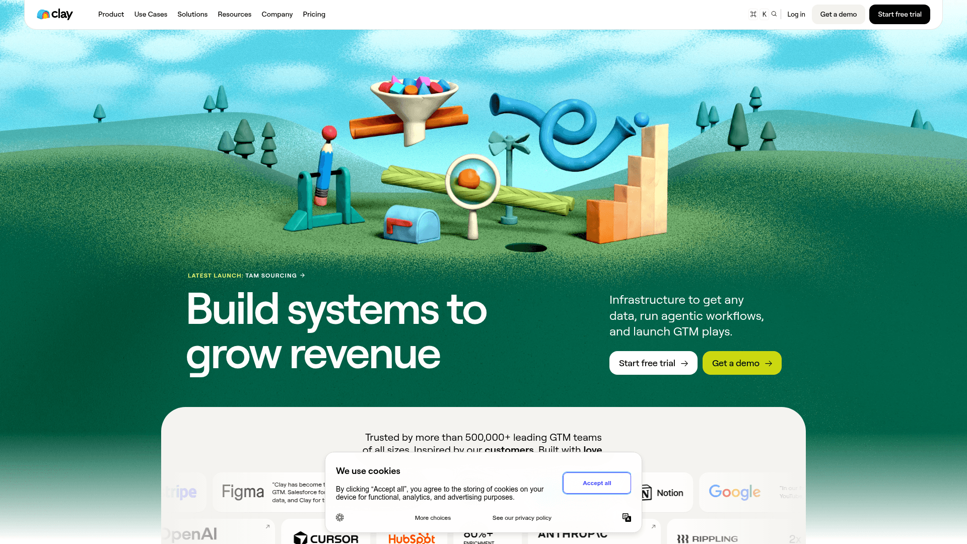 Screenshot of https://clay.com