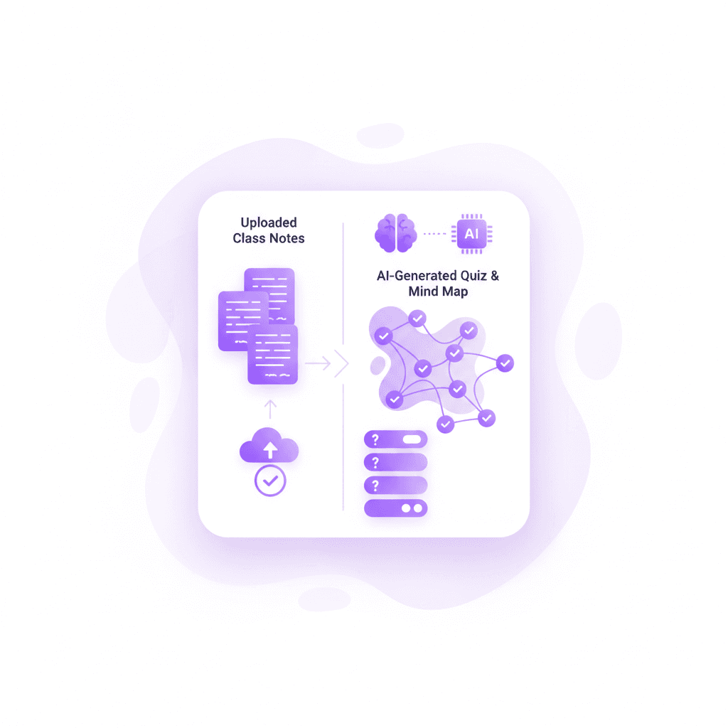 Penseum dashboard generating study materials from user notes