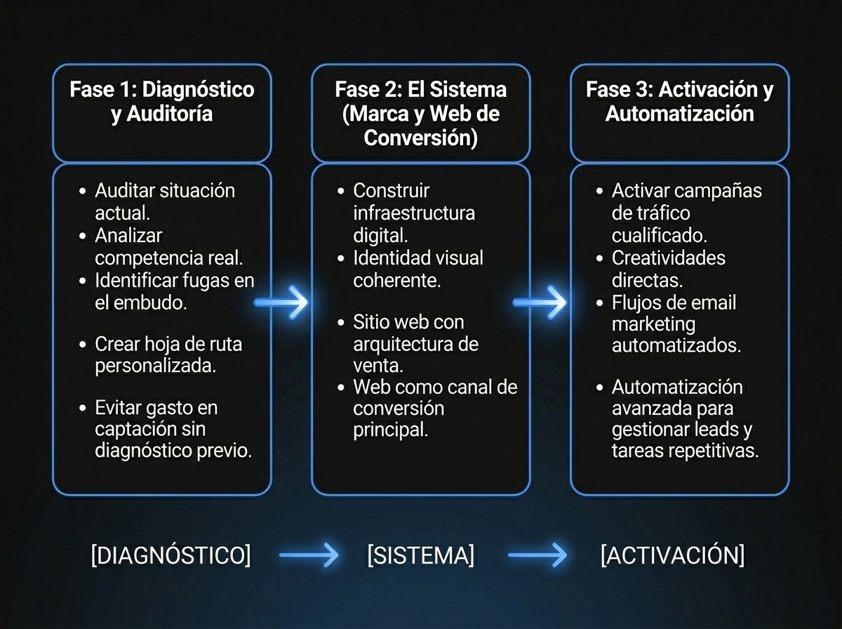 Esquema de estrategia de marketing para startups y pymes