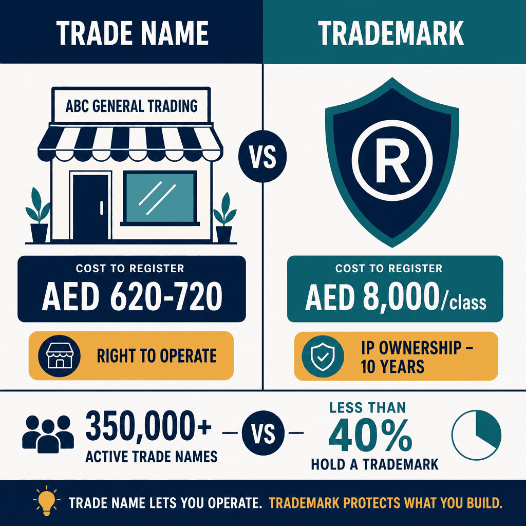 Infographic: Trademark vs Trade Name UAE - What is the Difference