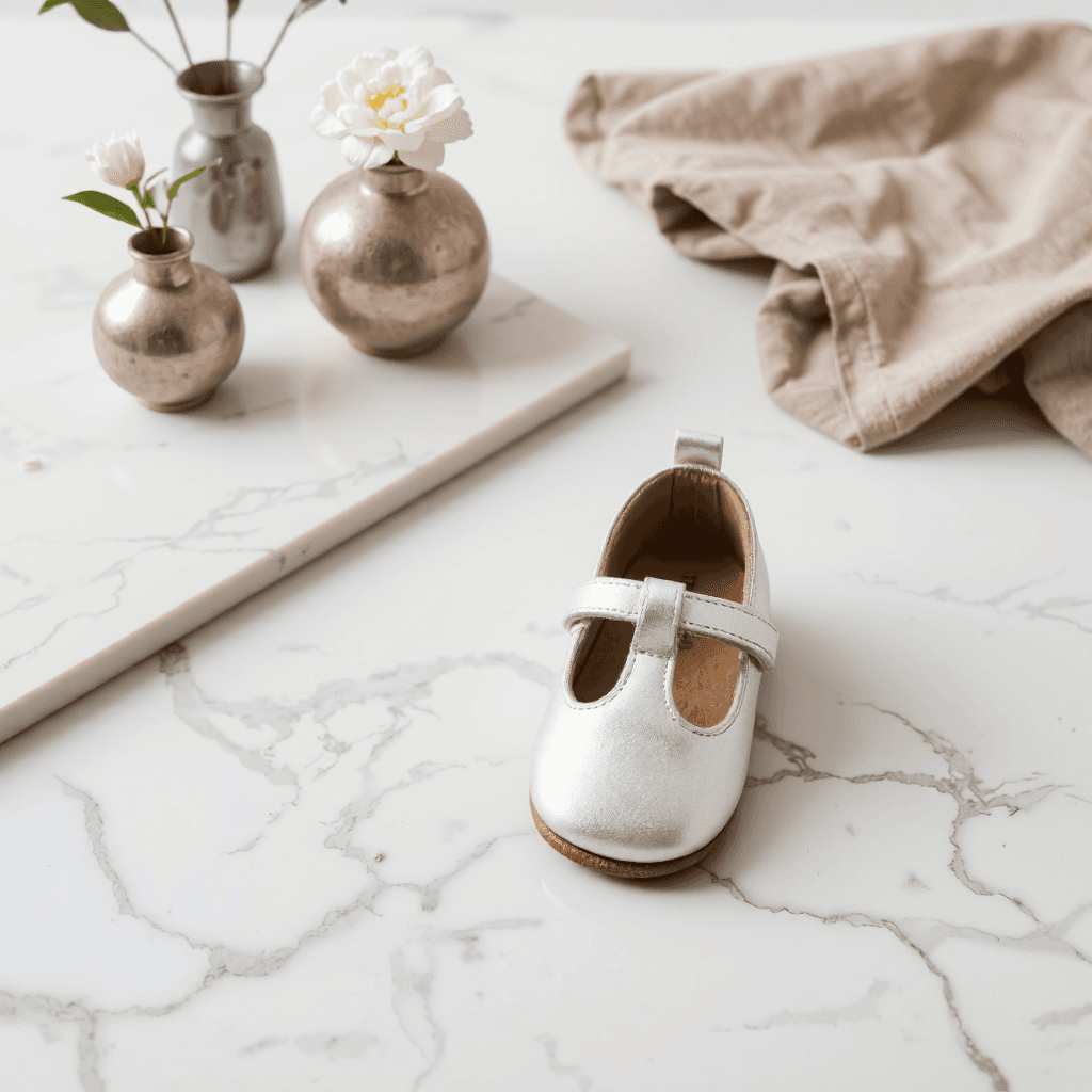product photography of baby shoes