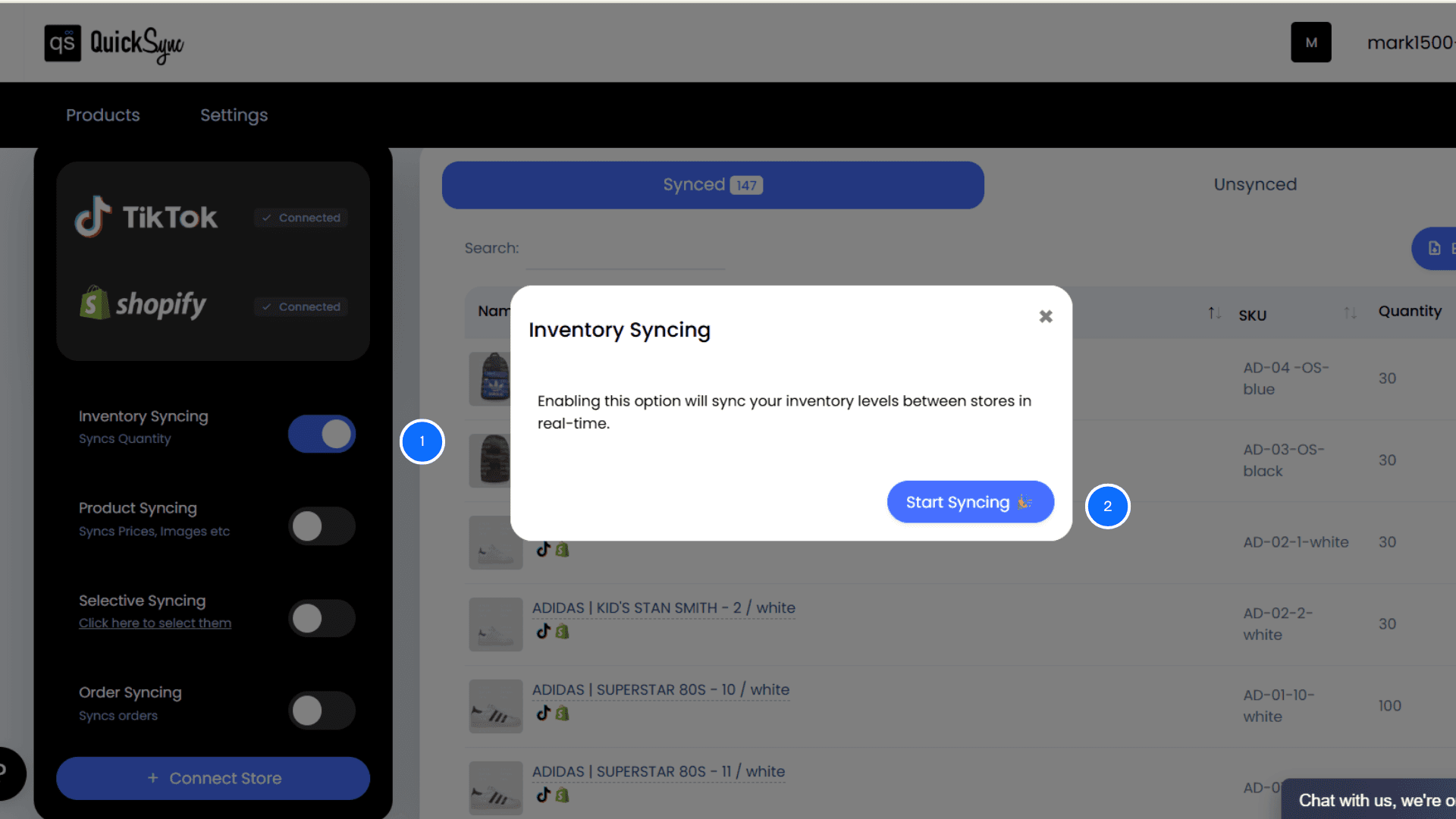 TikTok and Shopify Inventory Syncing with QuickSync