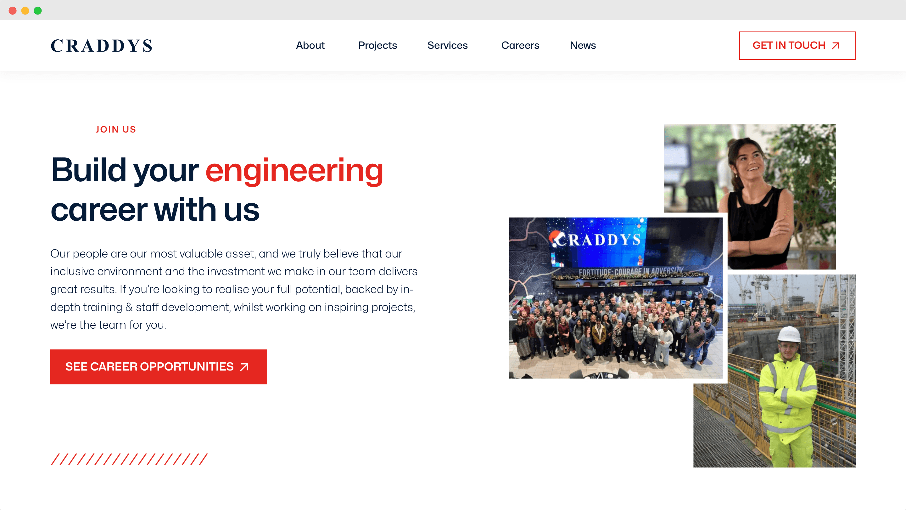 Careers page mockup