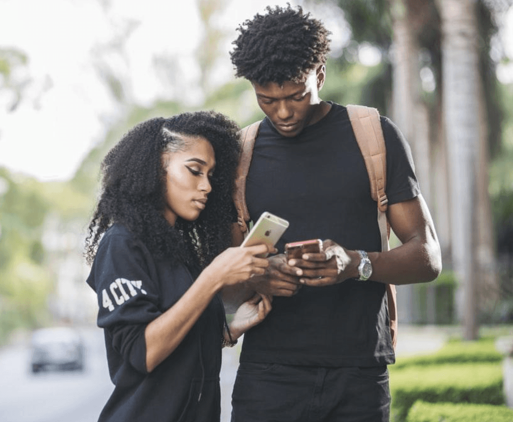 Young man and woman using Yebo App
