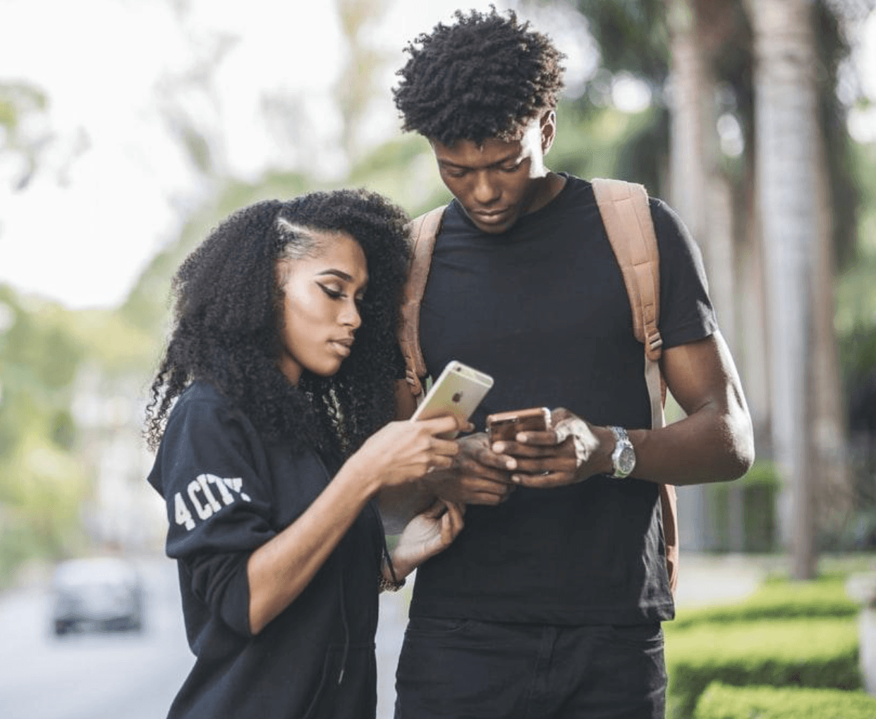 Young man and woman using Yebo App