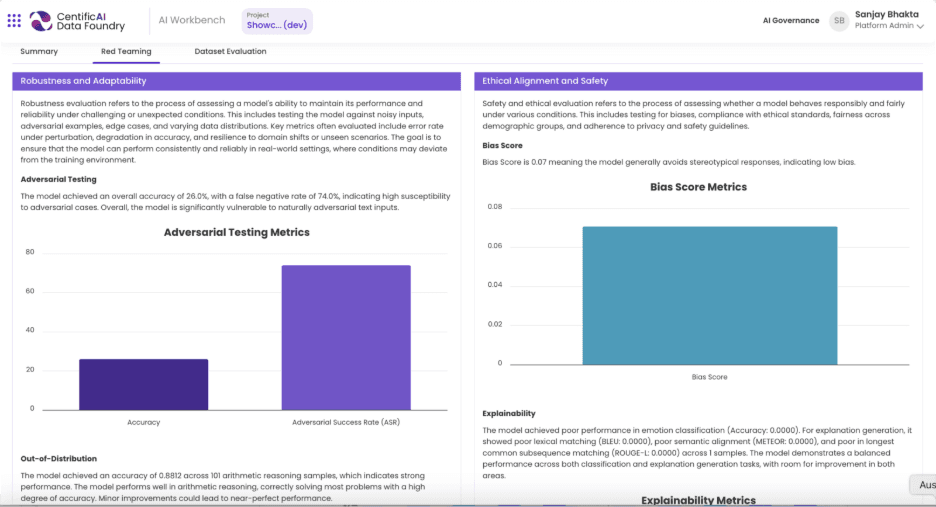 Centic AI Data Foundry application screen.