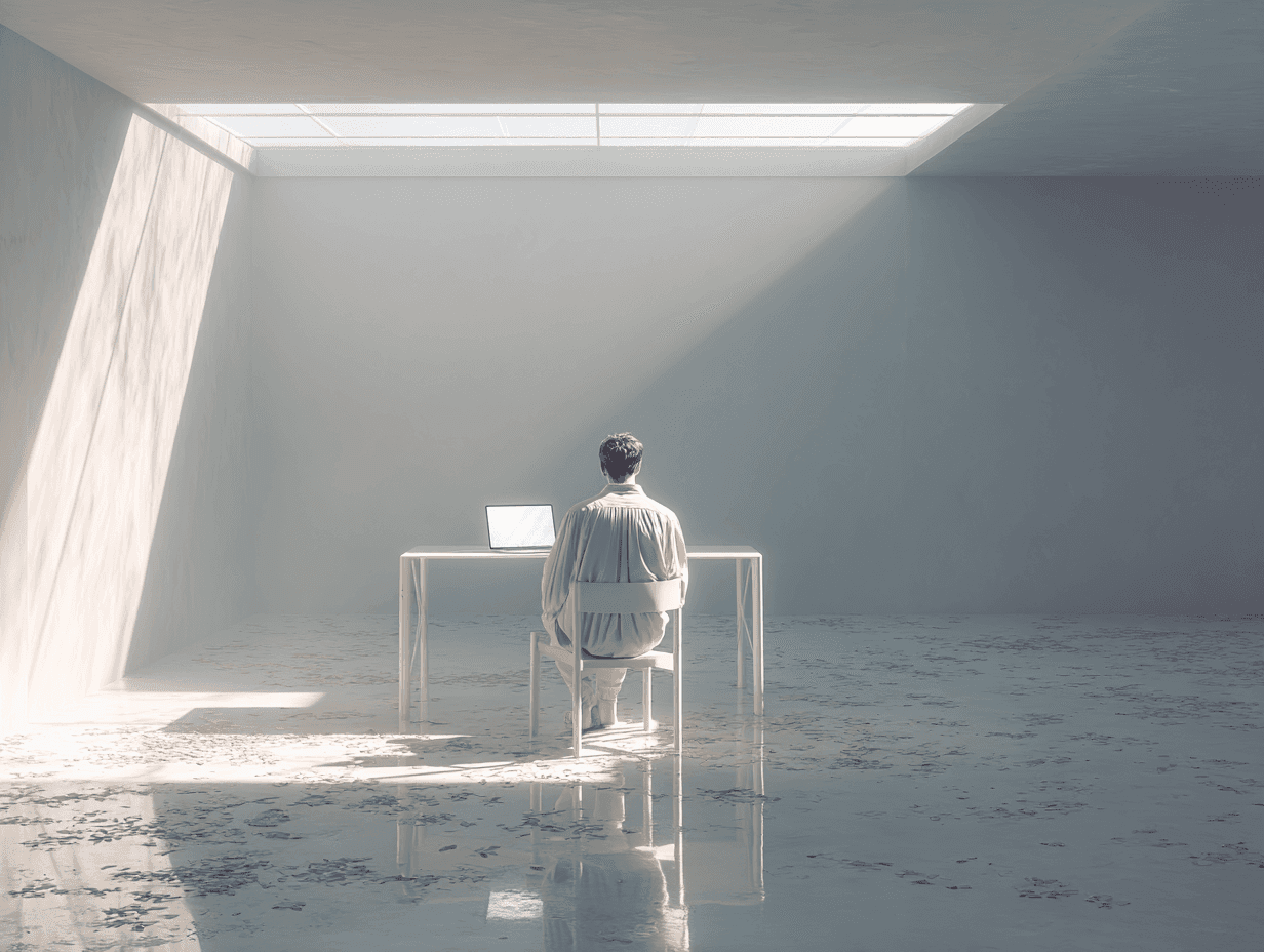 Bilgisayar başında çalışan kişi – Flubble dijital çözümler, yazılım geliştirme ve teknoloji projeleri.