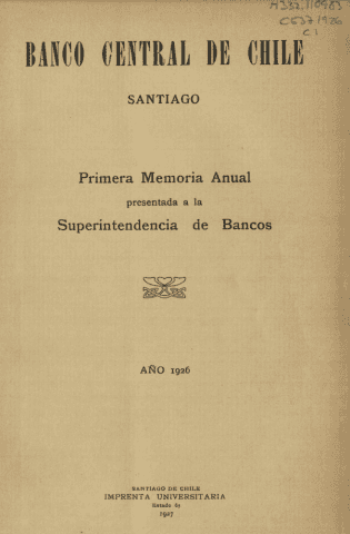 Banco Central de Chile. Memoria Anual 1926
