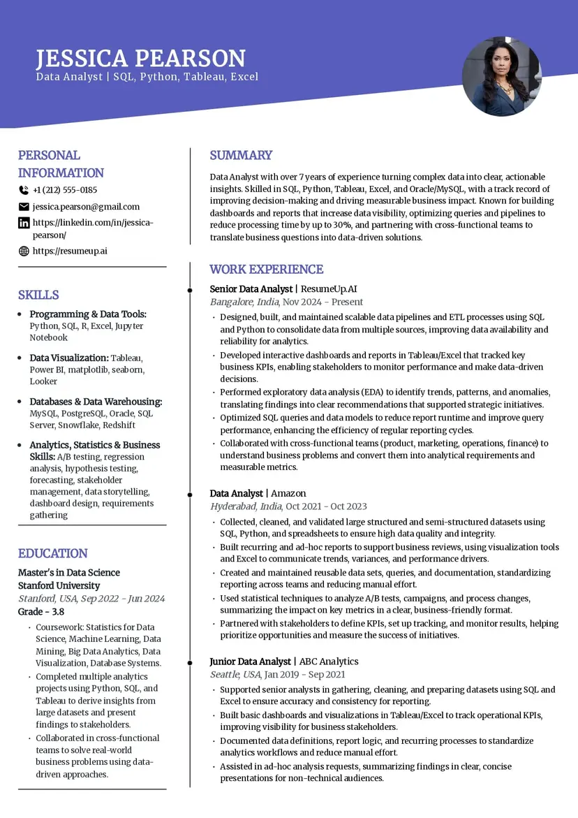 orbit resume template - two column template with photo and nicely shaded header background