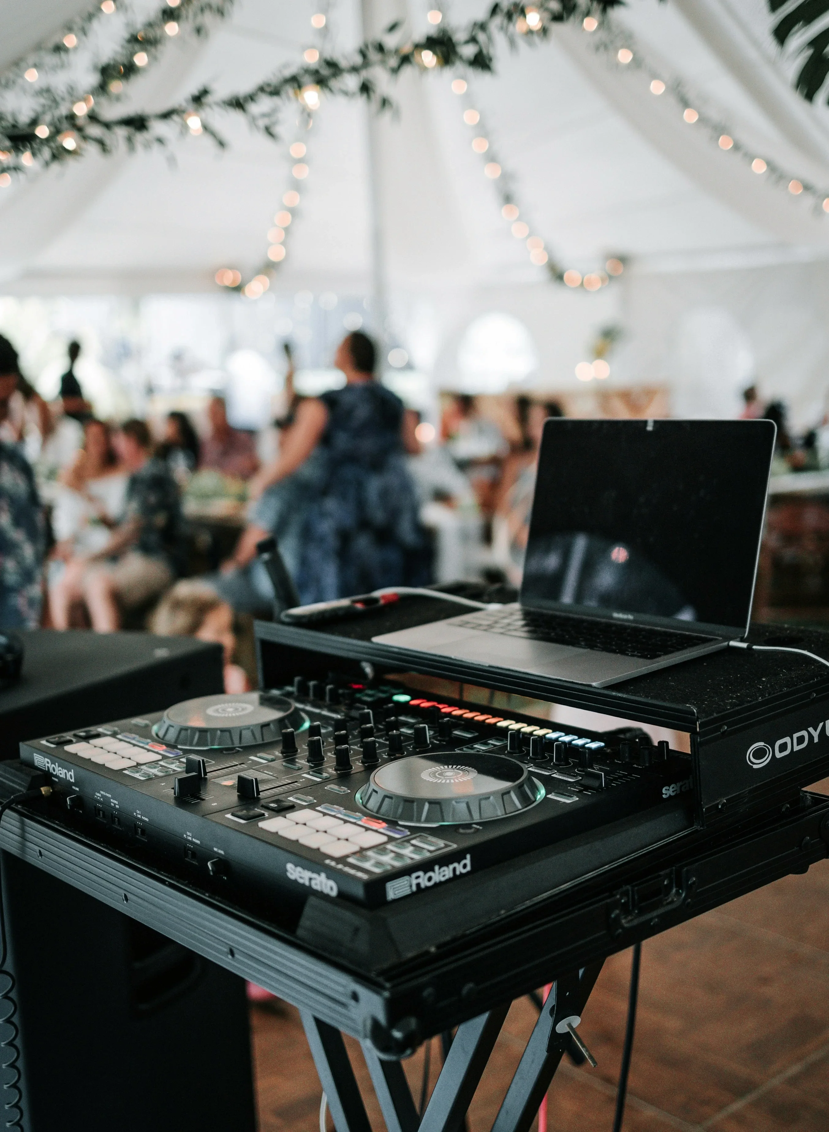High-quality DJ equipment set up for an event, ready to deliver an unforgettable performance.