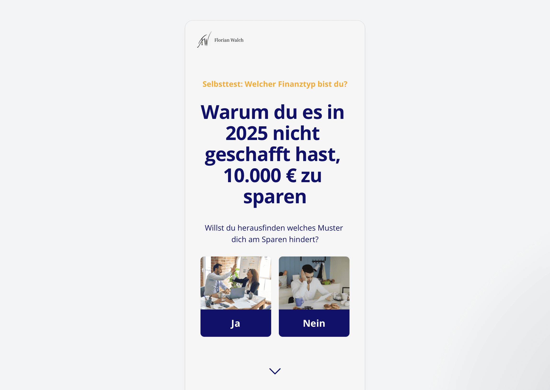 Florian Walch Quiz Funnel