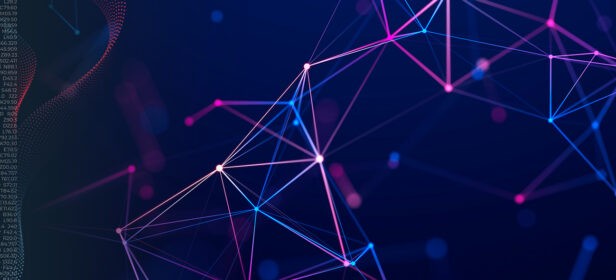 digital nodes and lines connecting