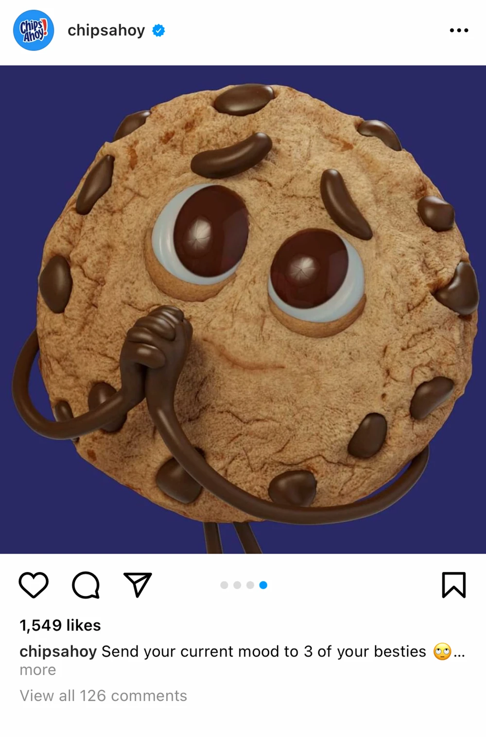 Thoughtful Chips Ahoy character