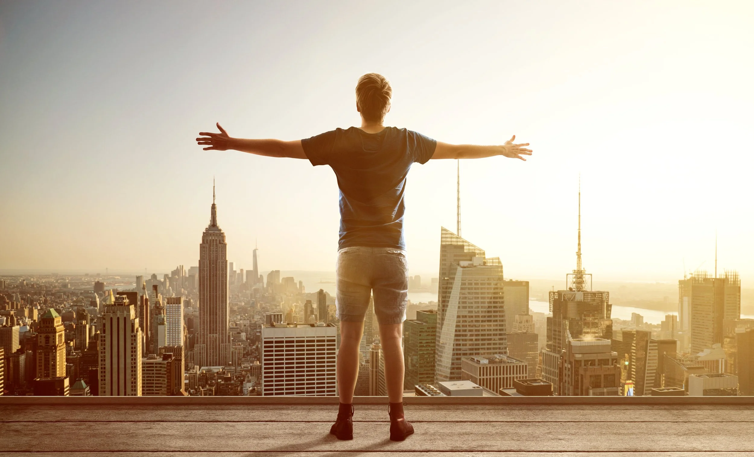 Man stretching in NYC