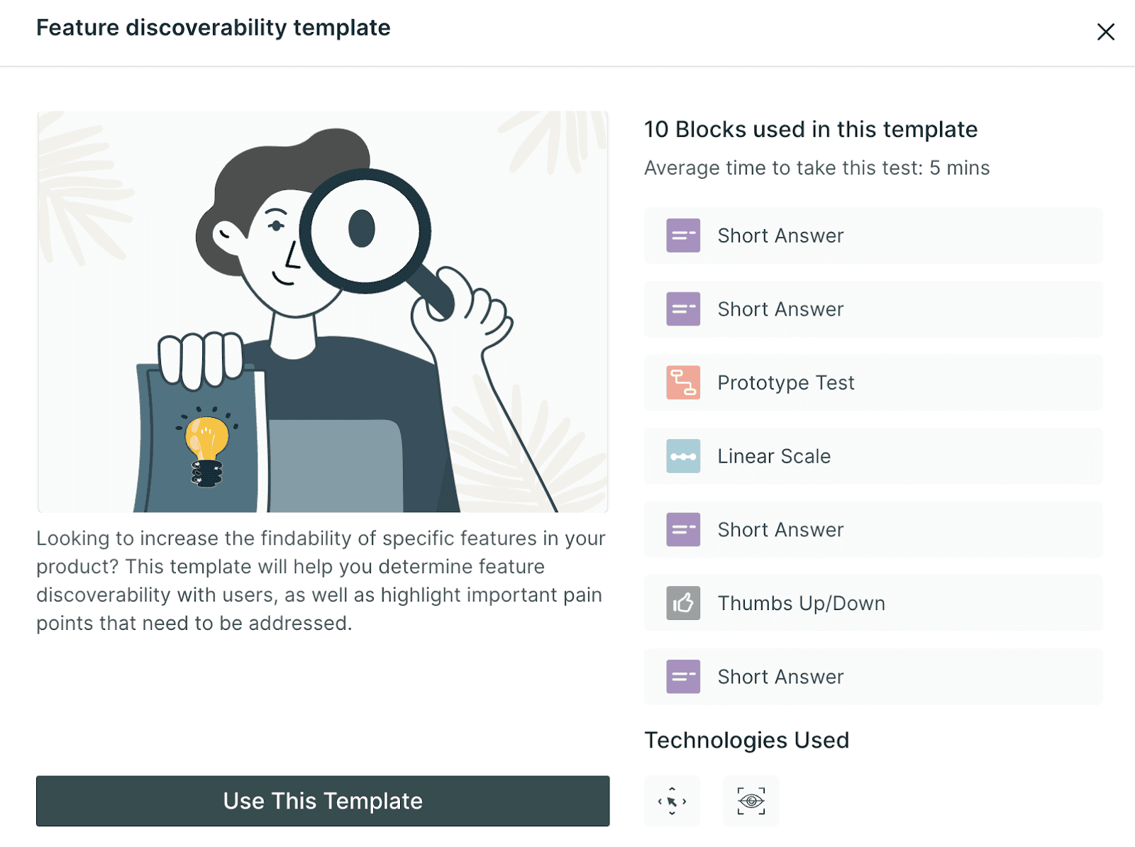 Feature Discoverability Template Contents