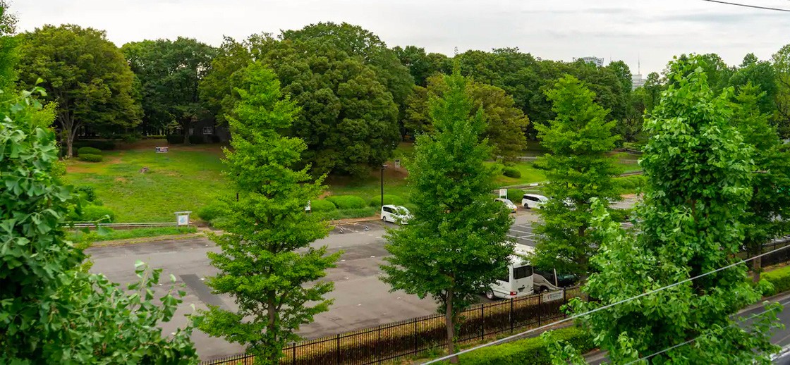 4f apartment's outdoor view of yoyogi park