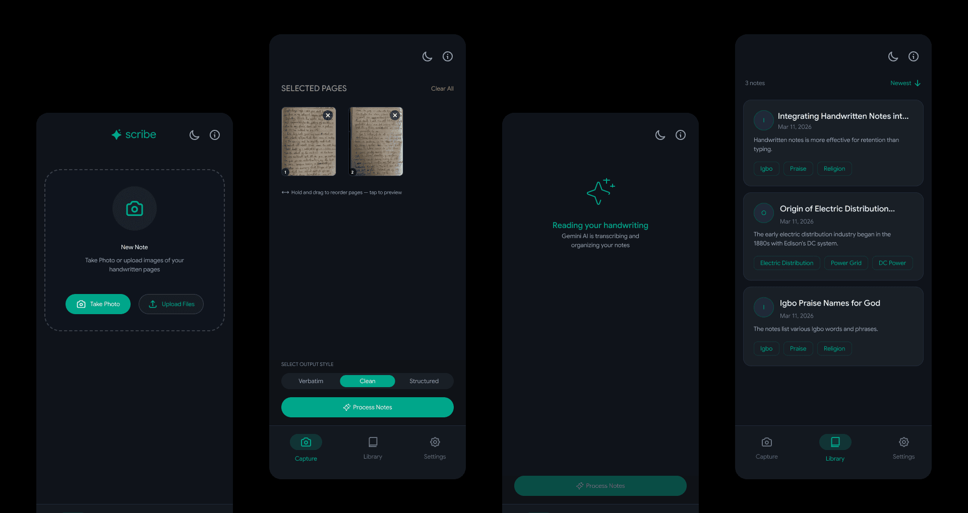 Collection of UI design of scrice