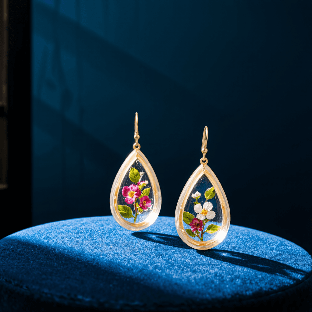product photography of a pair of fashion earrings