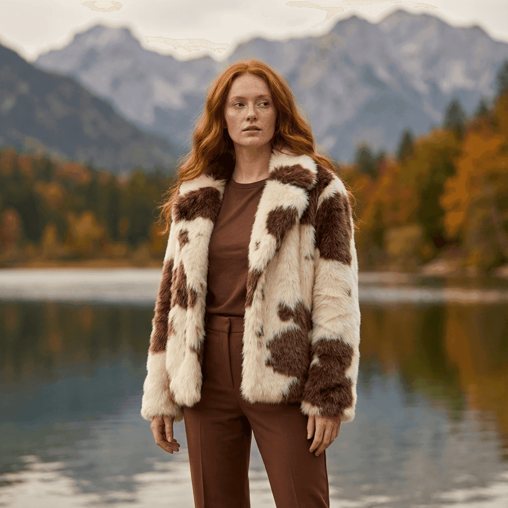 Stylish individual with platinum blonde hair, sunglasses, and leather outfit