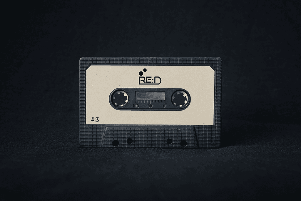 mockup of a casette labeled with the rebound logo and "#3"