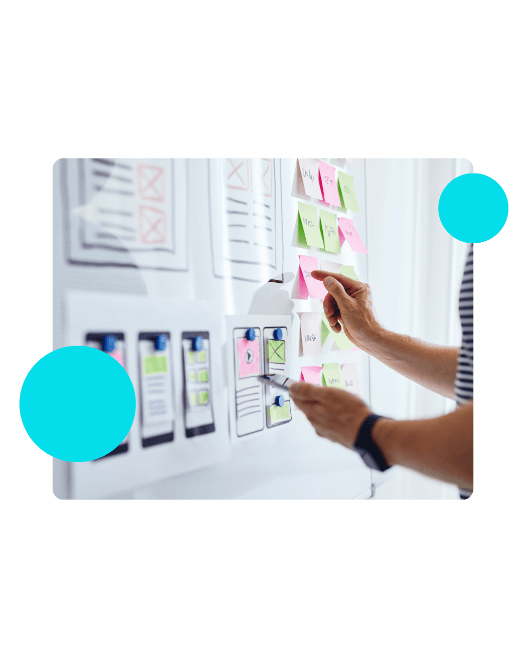 A complex network of interconnected nodes and lines, representing a system or process.  The nodes are various shapes and sizes, some containing text or icons. The overall style is dark with purple accents.