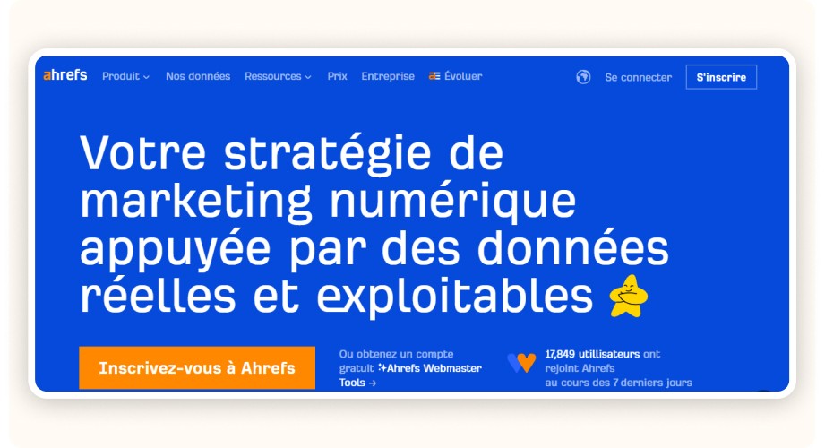 Ahrefs homepage banner