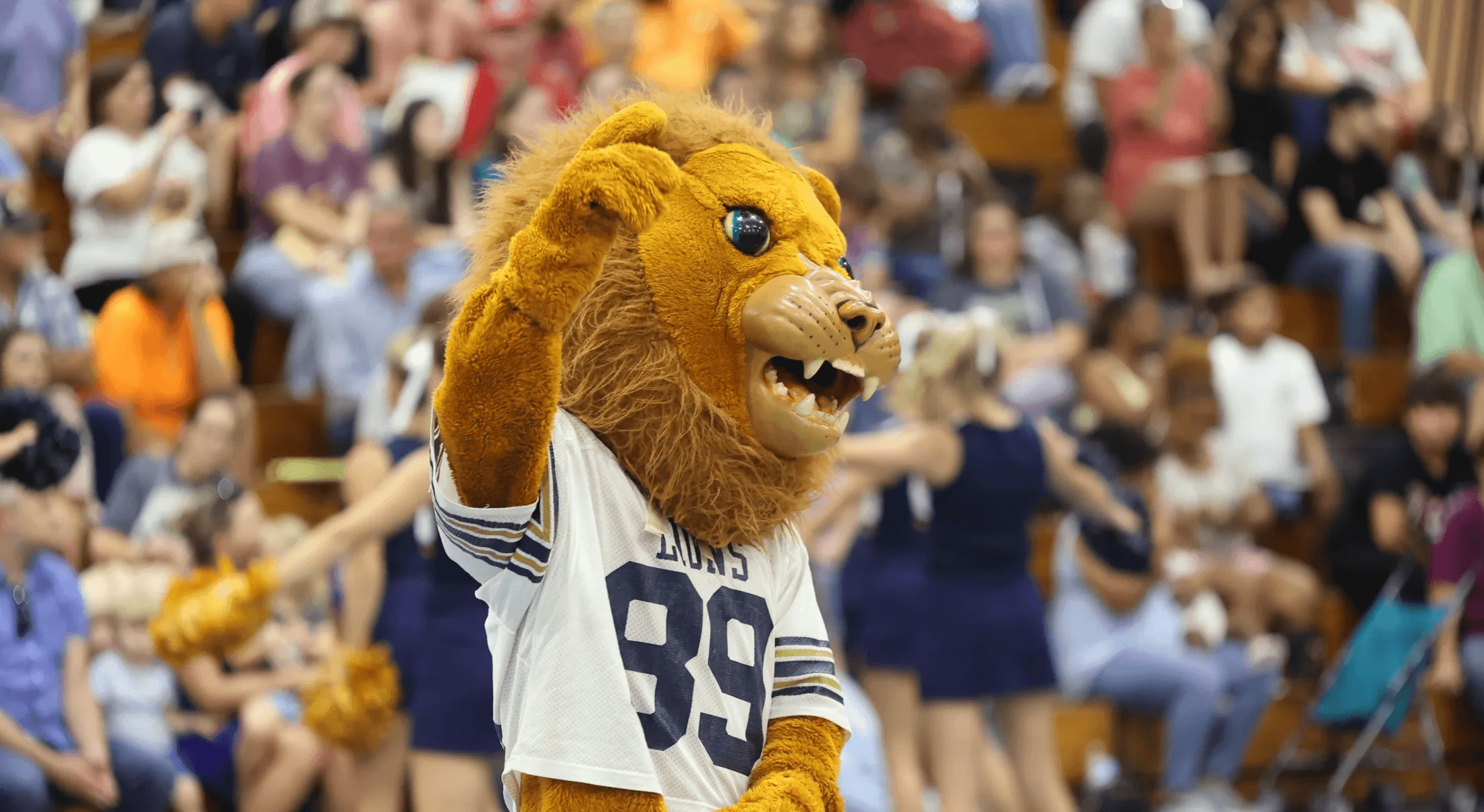 Mascot at a pep rally at Covington High School in Covington Louisiana