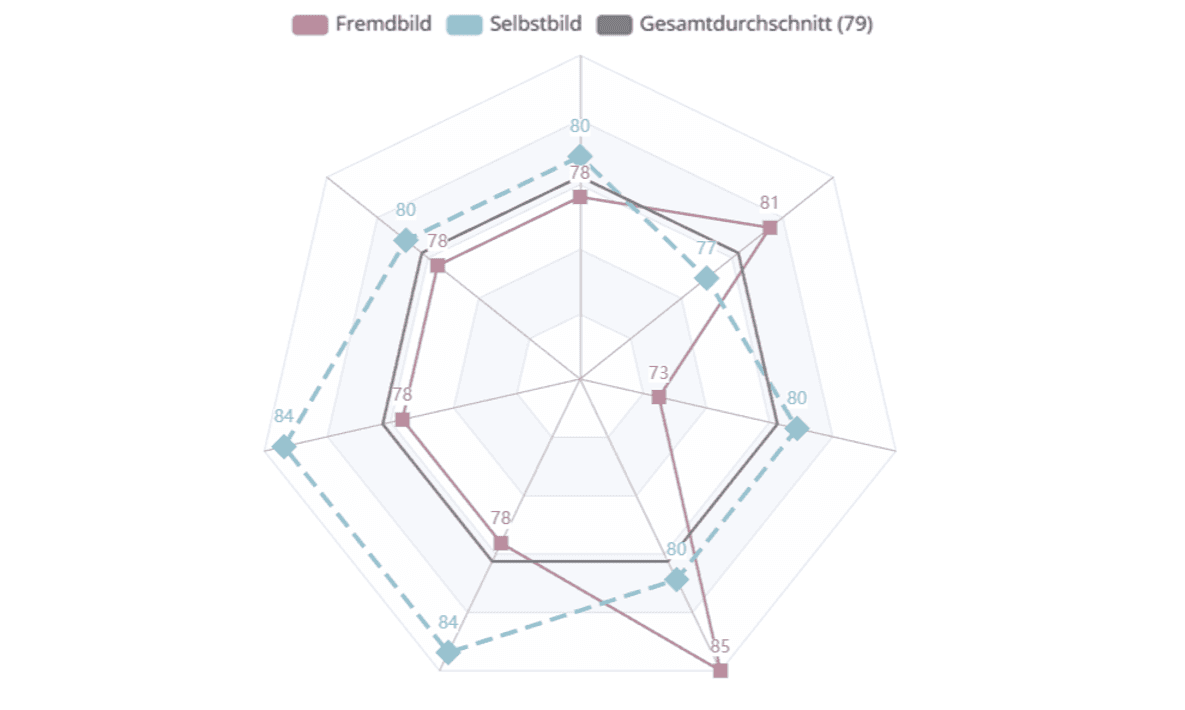 Screenshot: Beurteilung nach Gruppen im Trivey Dashboard