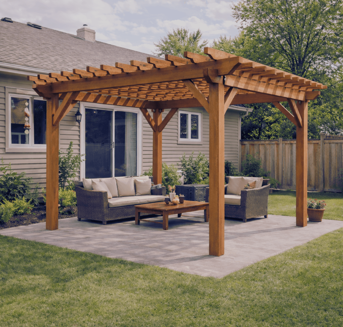 uxury pergola built in Ottawa backyard with premium craftsmanship