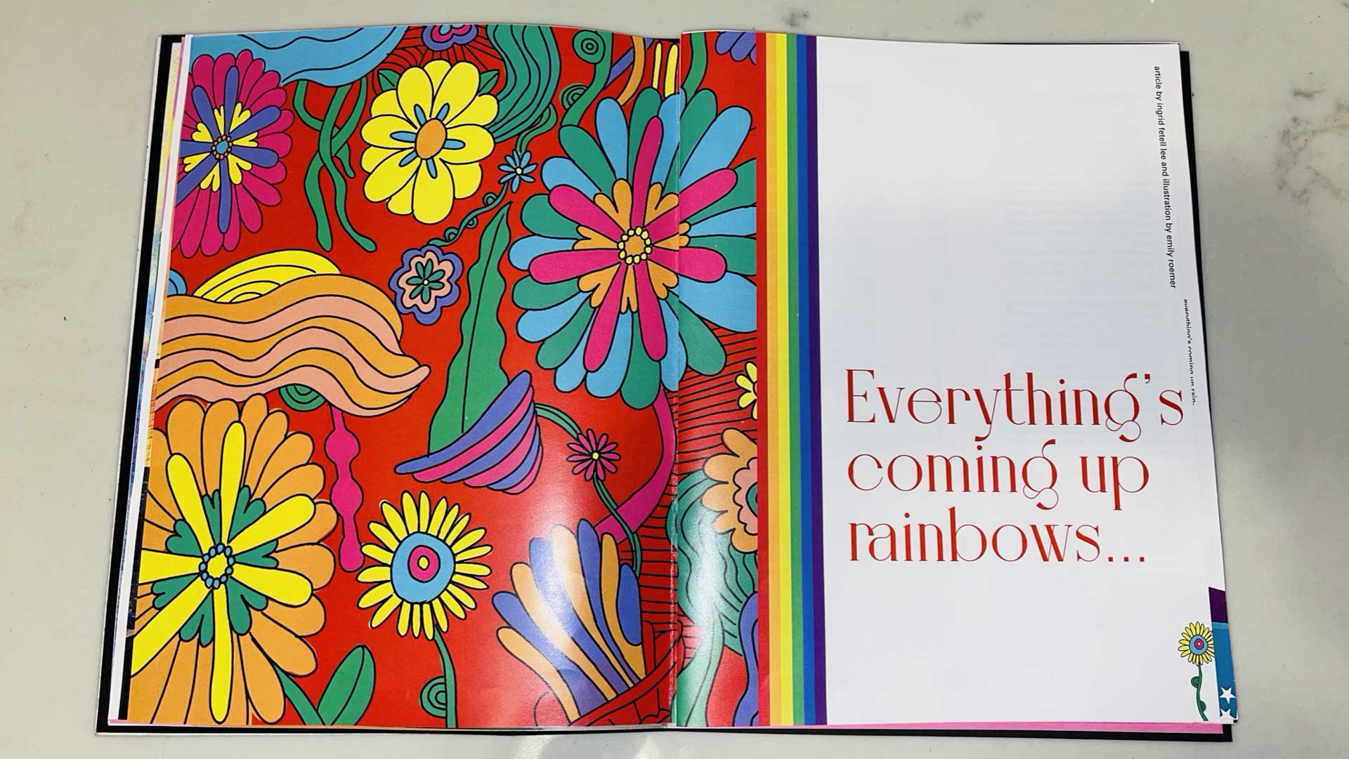 Emily Roemer - Rainbow Mag magazine spread with flowers