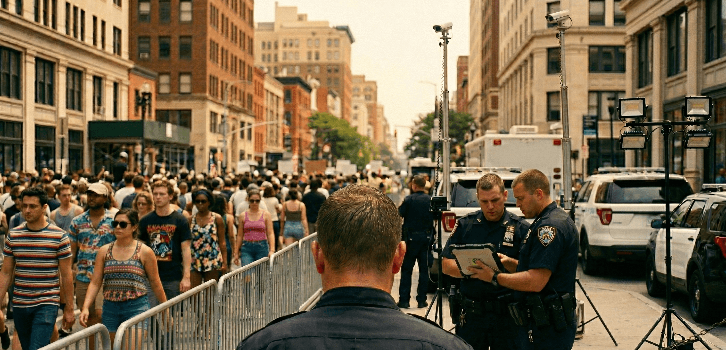 police barrier for city event