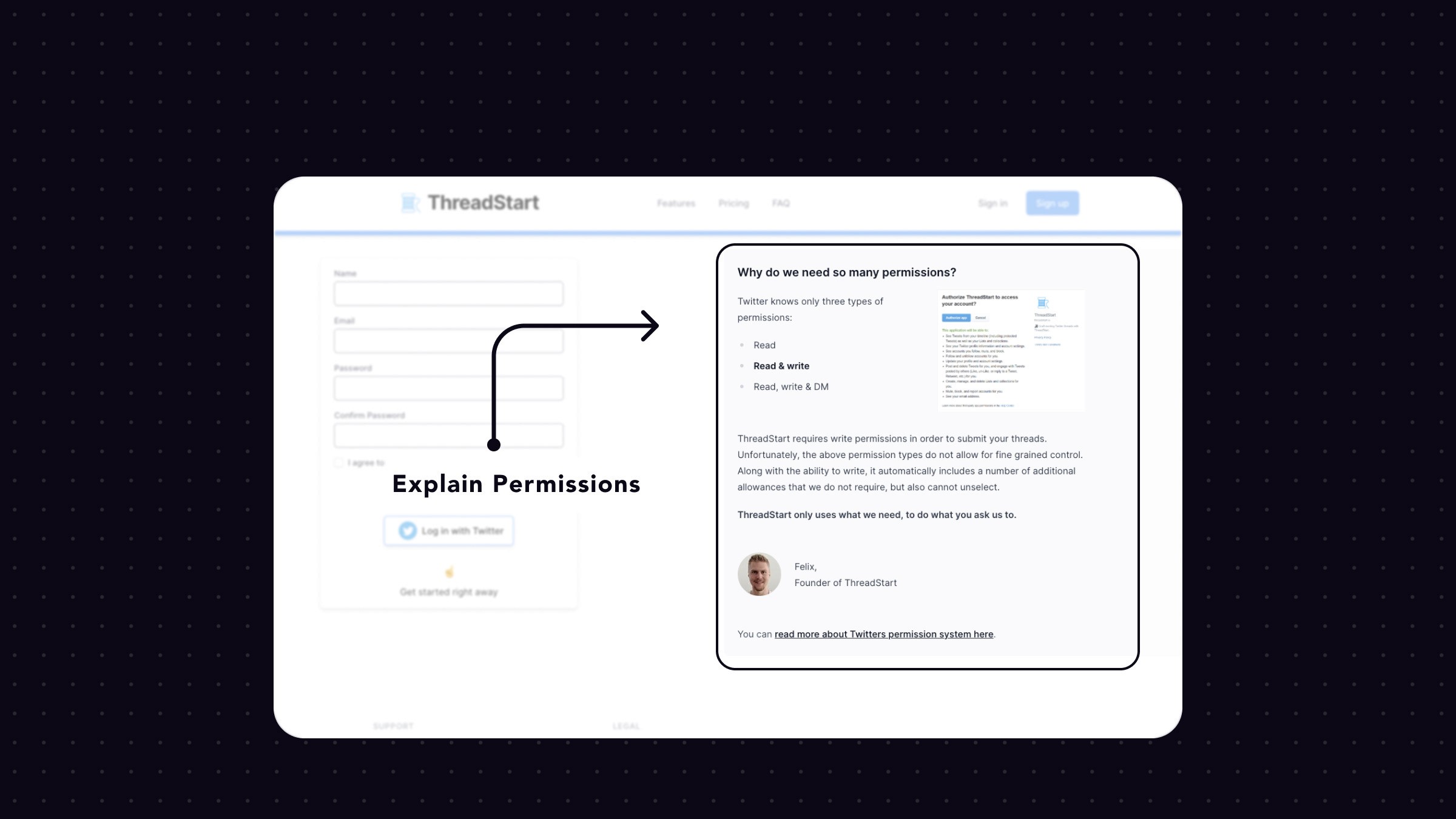 Explain Clearly Permissions