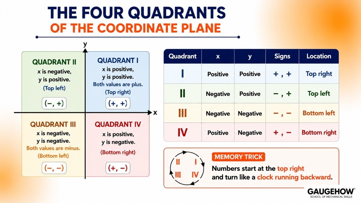 The Four Quadrants of the Coordinate Plane